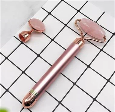 2v1 Rose Quartz Face Roller Elektrický Jade Roller