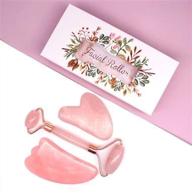 Obličejový masér jade roller gua sha sada